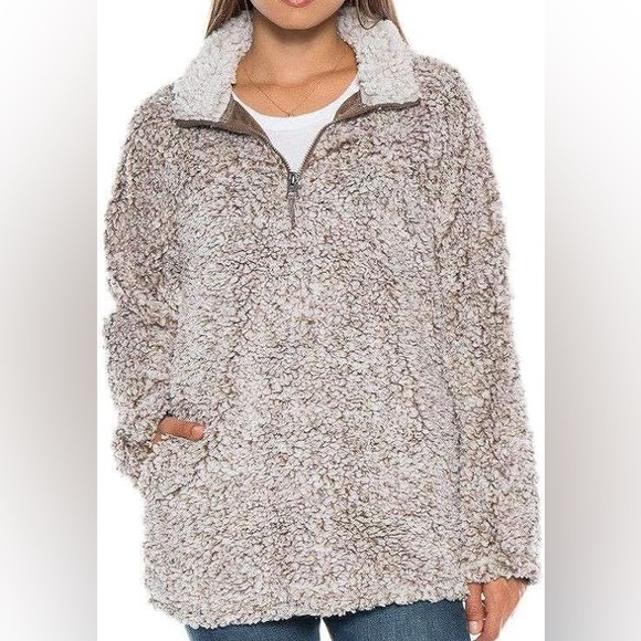 True Grit Jackets & Blazers - Unisex True Grit Frosty Tipped Soft Sherpa Pullover | L